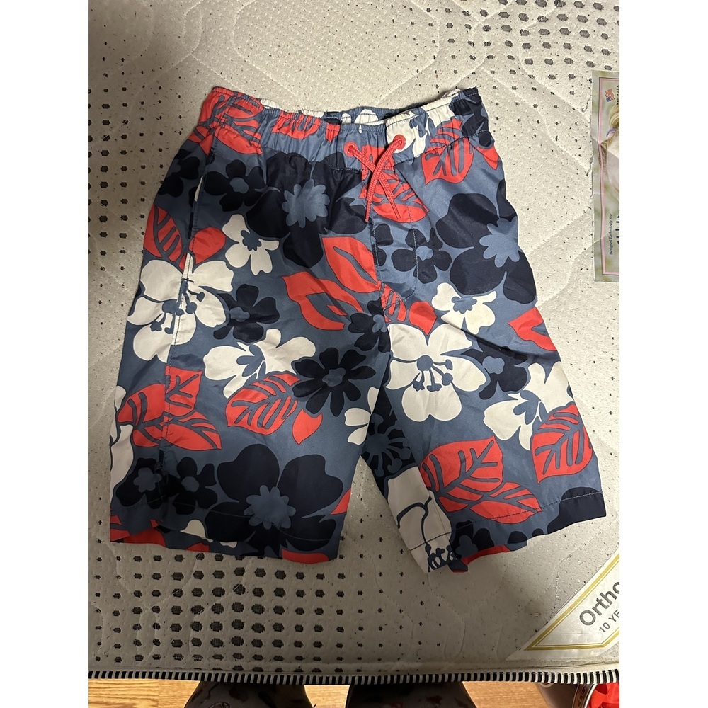 Blue floral print Boys Swim Trunks
